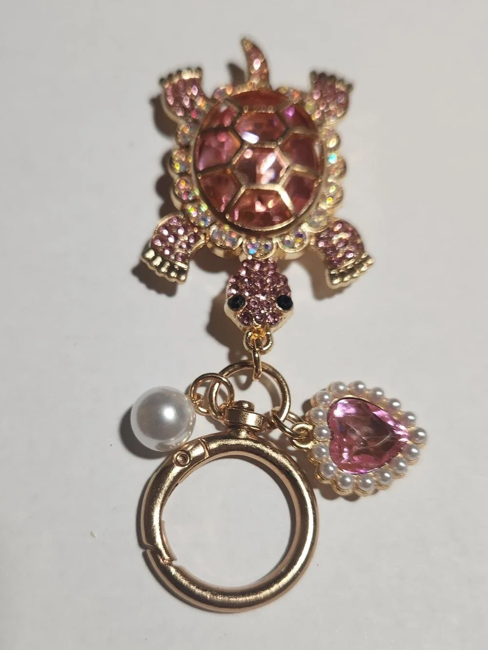 Pink Turtle Stone Keychain/bag  Charm